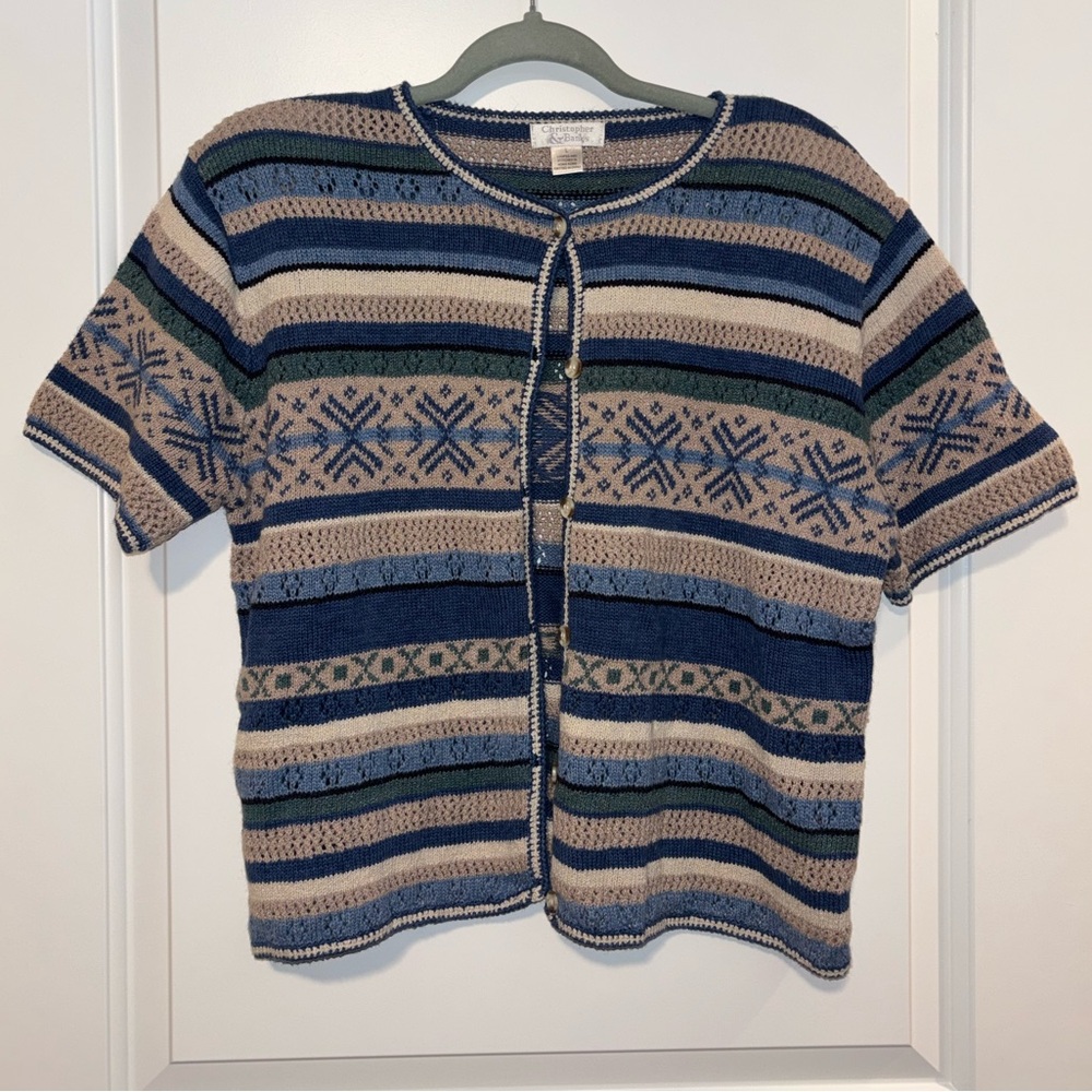 Cottagecore Vintage Short Sleeve Cardigan, Grandma-core Cabincore